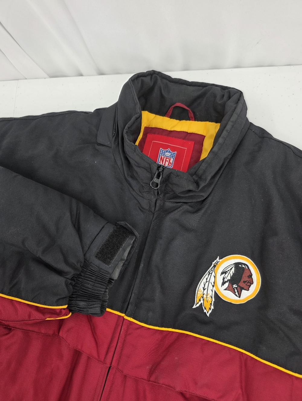 NFL Washington Redskins Parka Winter Jacket XL Made in Korea No Hood Black Rare.